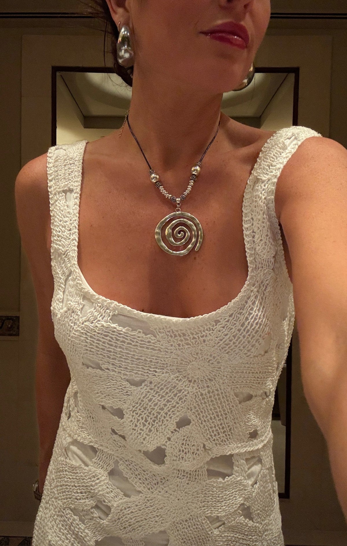 Lani Maxi Dress ~ White Bloom Crochet