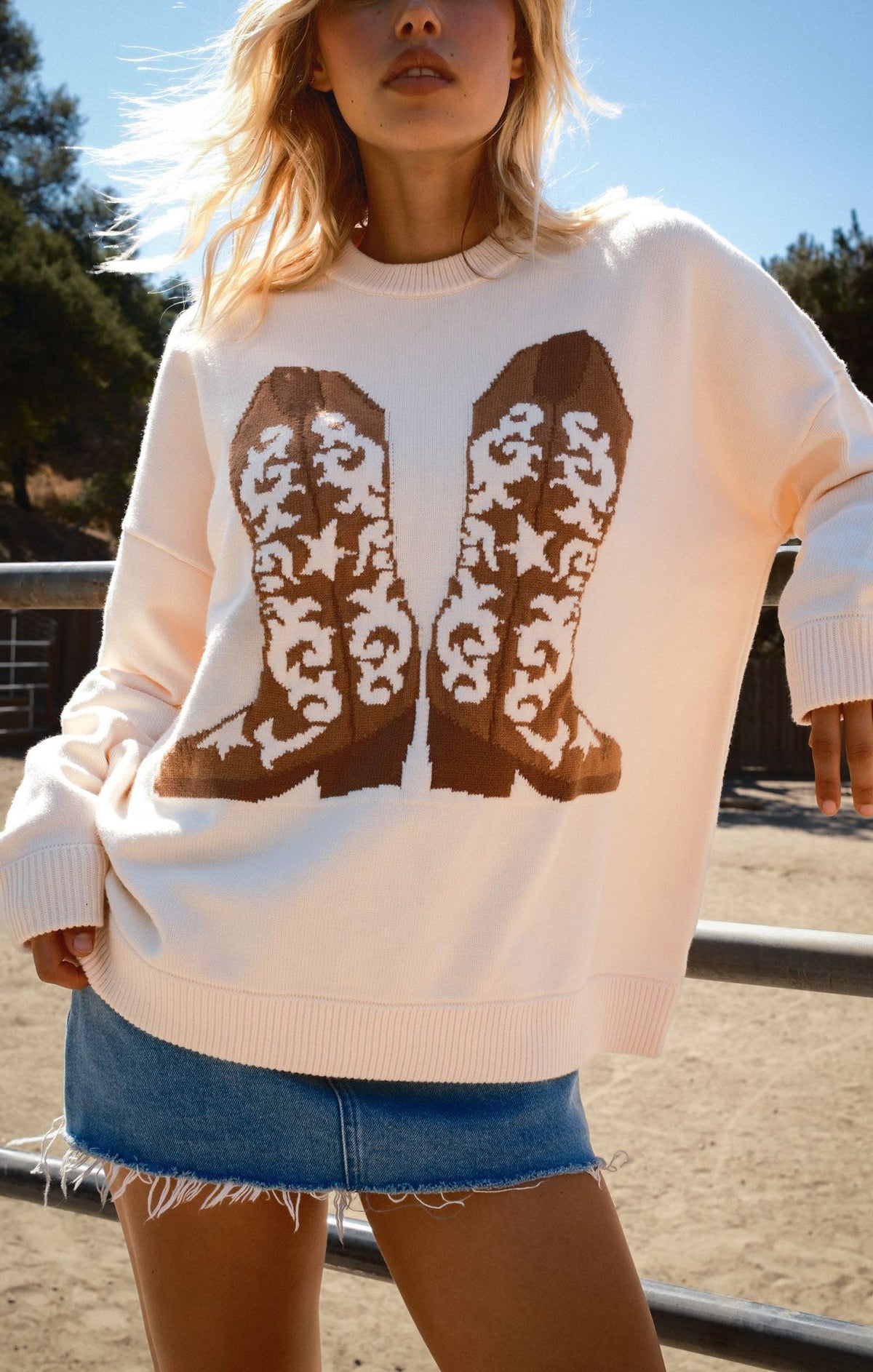 Stay Awhile Sweater ~ Cowboy Boot Knit