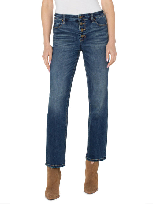 Liverpool Kennedy Straight Jean With Buttons