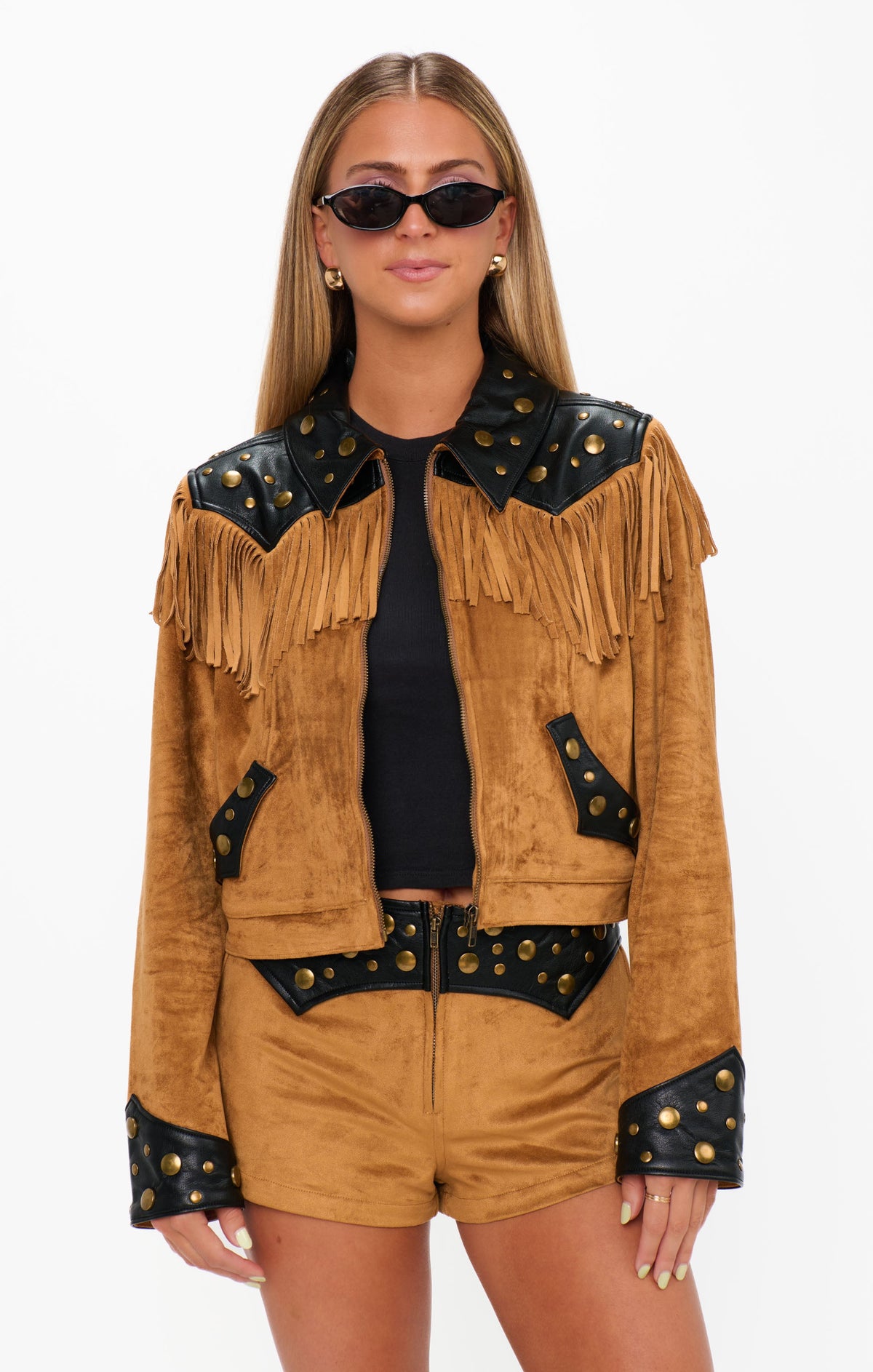 Wilson Jacket ~ Sepia Faux Suede Faux Leather