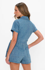 Stateside Romper ~ Hazy Blue
