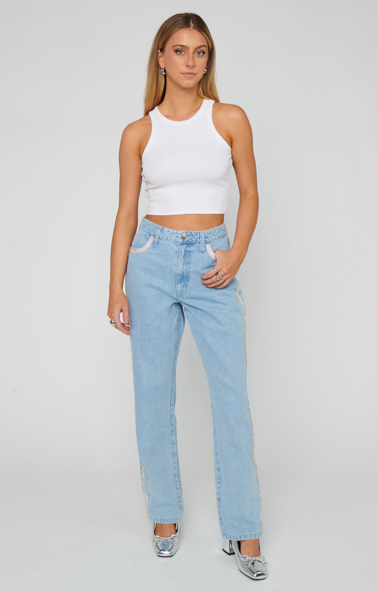 Icon Jeans ~ Indigo with Rhinestone Trim