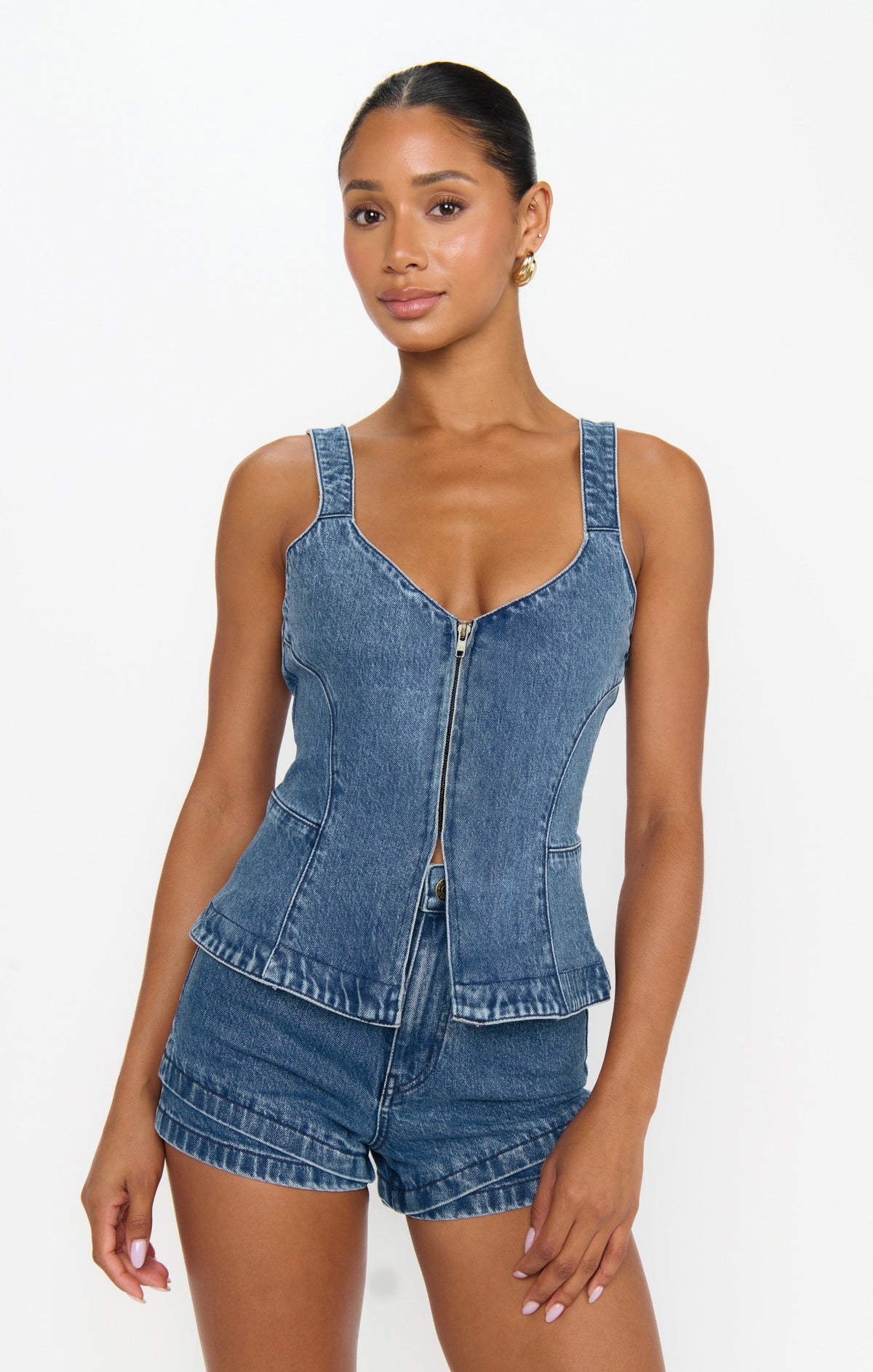 Shay Corset Top ~ Waterfall Blue