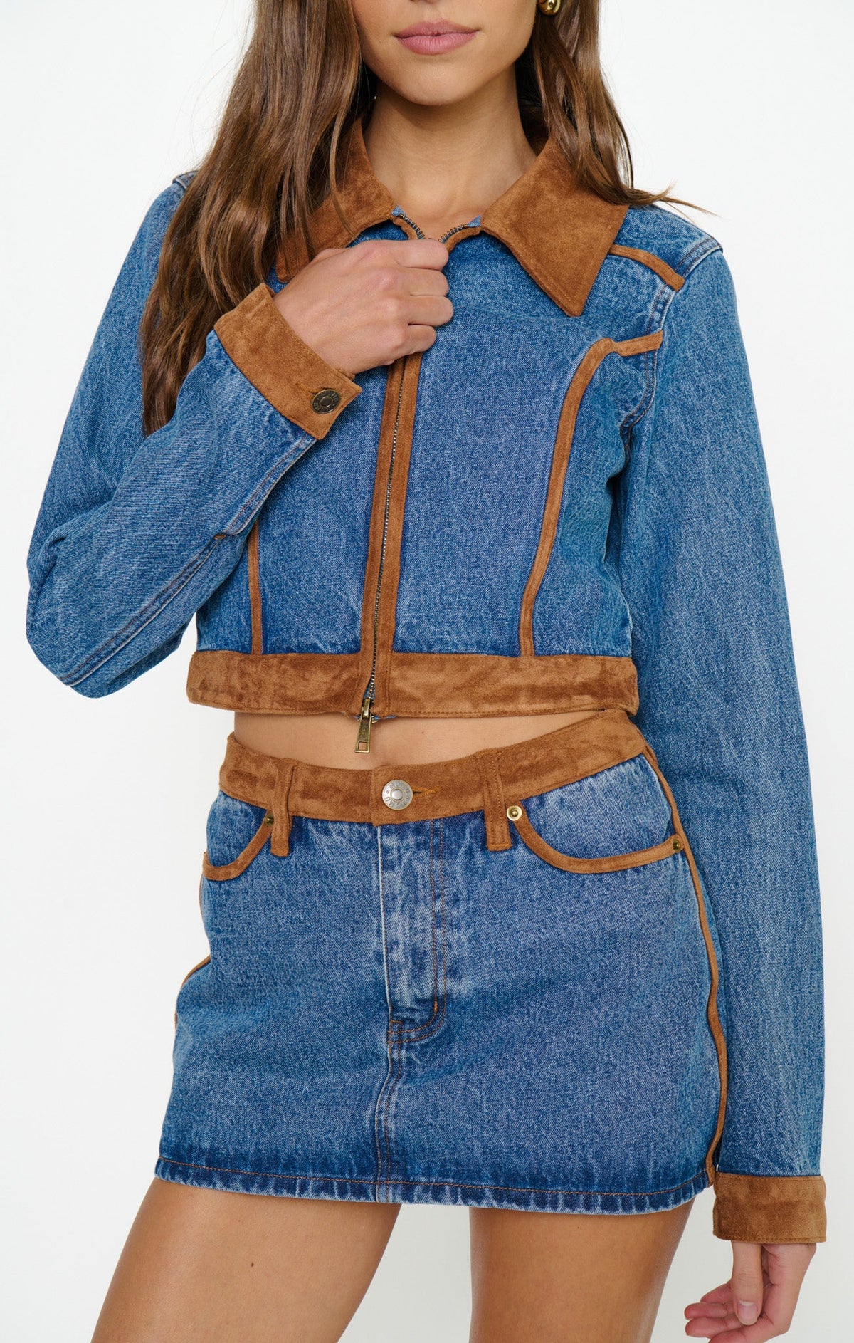 Dawson Jacket ~ Indigo with Faux Suede