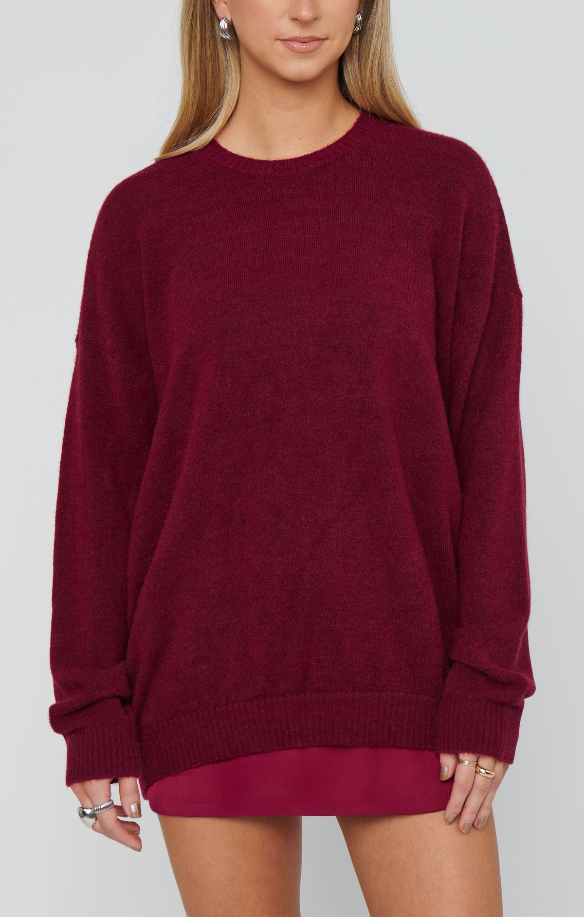 Feel Good Sweater ~ Maroon Knit