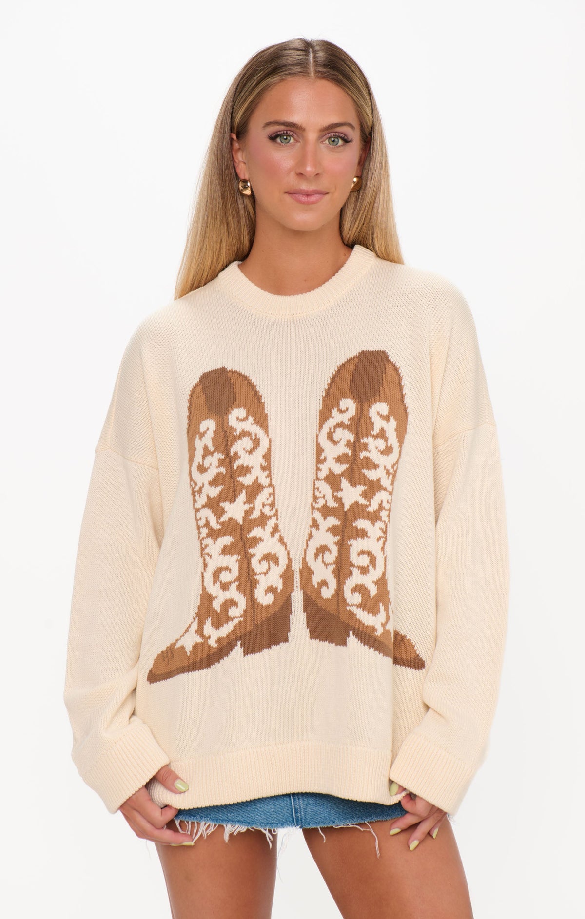 Stay Awhile Sweater ~ Cowboy Boot Knit