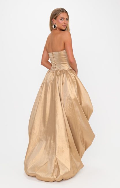 Tatum Maxi Skirt ~ Gold Metallic Taffeta