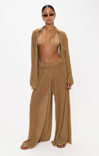 Jet Setter Pants ~ Beachy Bronze Geo