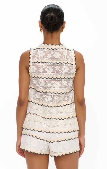 Take It Easy Tank ~ French Vanilla Lace