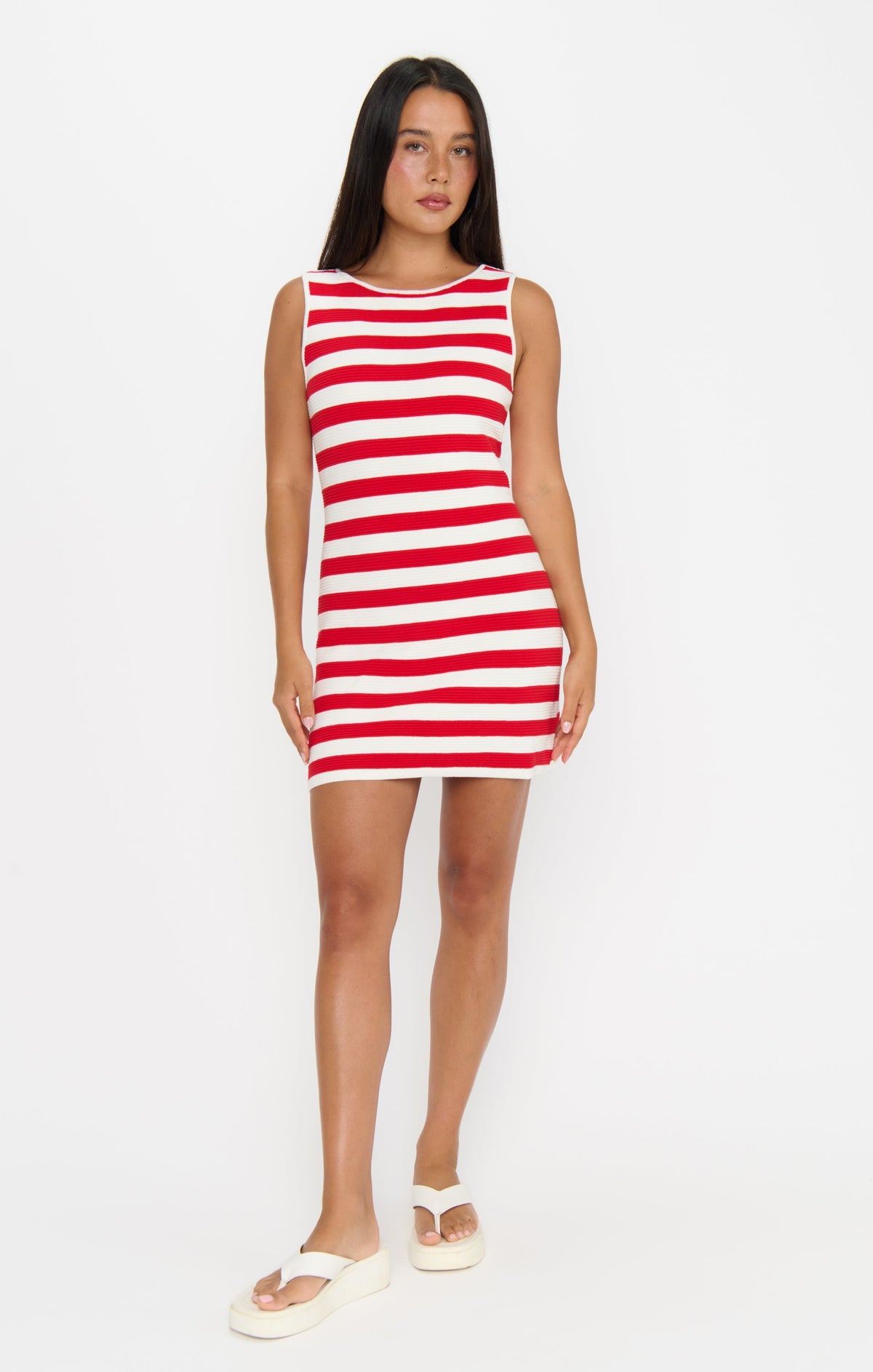 Cameron Mini Dress ~ Red Stripe Delight Knit