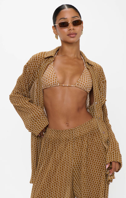 Triangle Top ~ Beachy Bronze Geo
