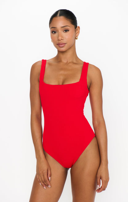The Scrunch One Piece ~ Hot Tamale Red Scrunch