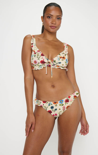 Rosemary Ruffle Bottom ~ French Floral Rib Scrunch