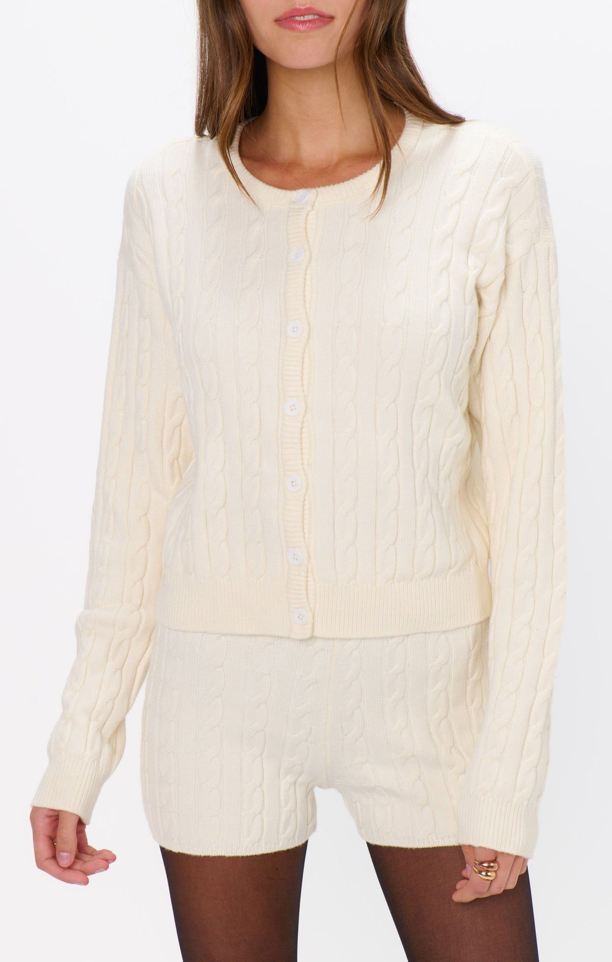 Throw on Cardigan ~ Snow Cable Knit