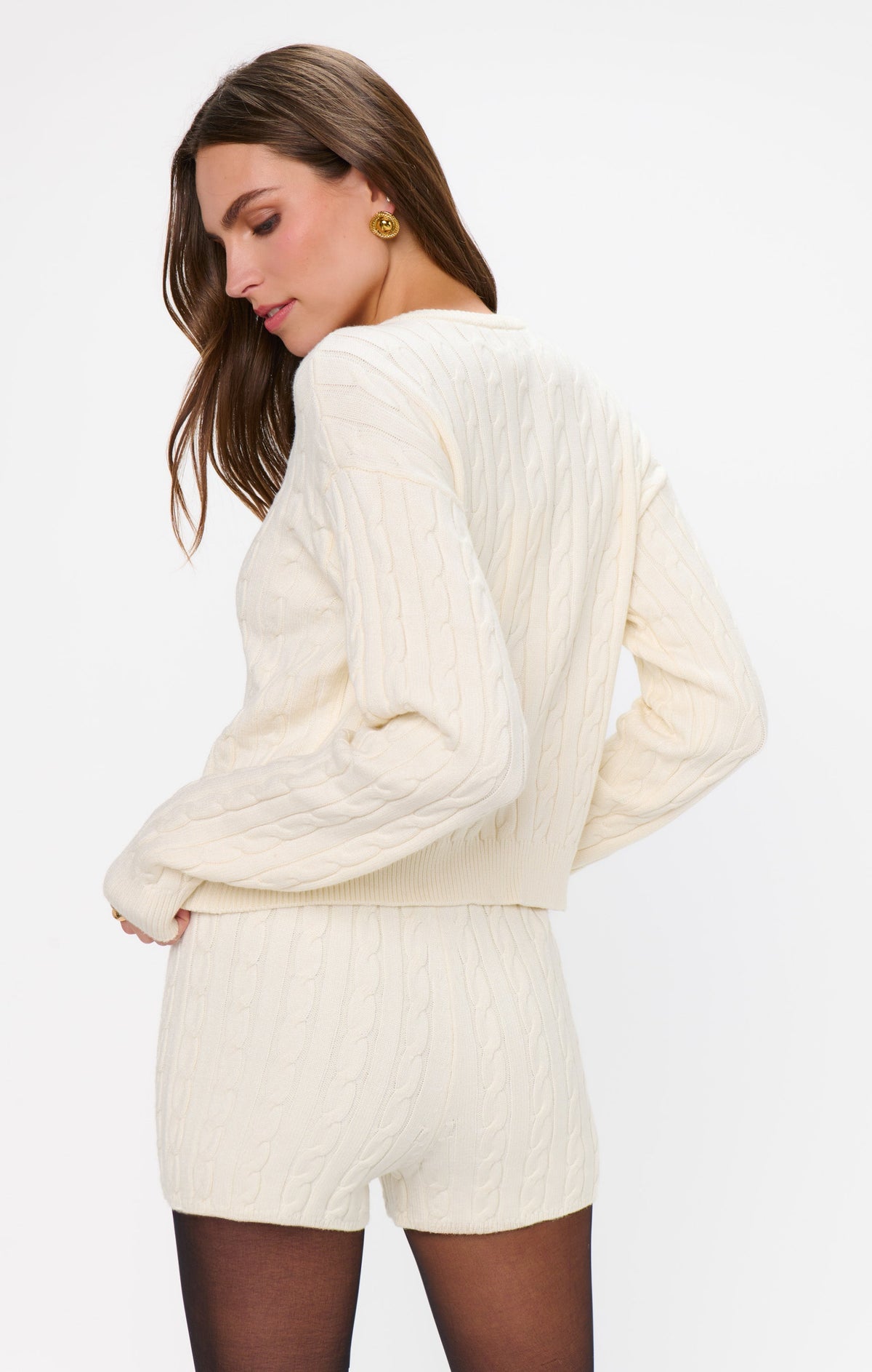 Throw on Cardigan ~ Snow Cable Knit