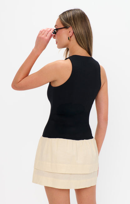 Kenna Mini Dress ~ Black and Cream
