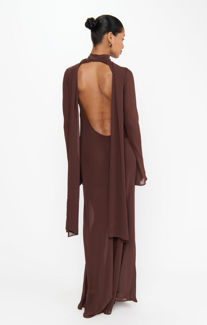 Brandi Maxi Dress ~ Chocolate Chiffon