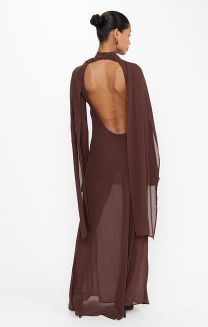 Brandi Maxi Dress ~ Chocolate Chiffon