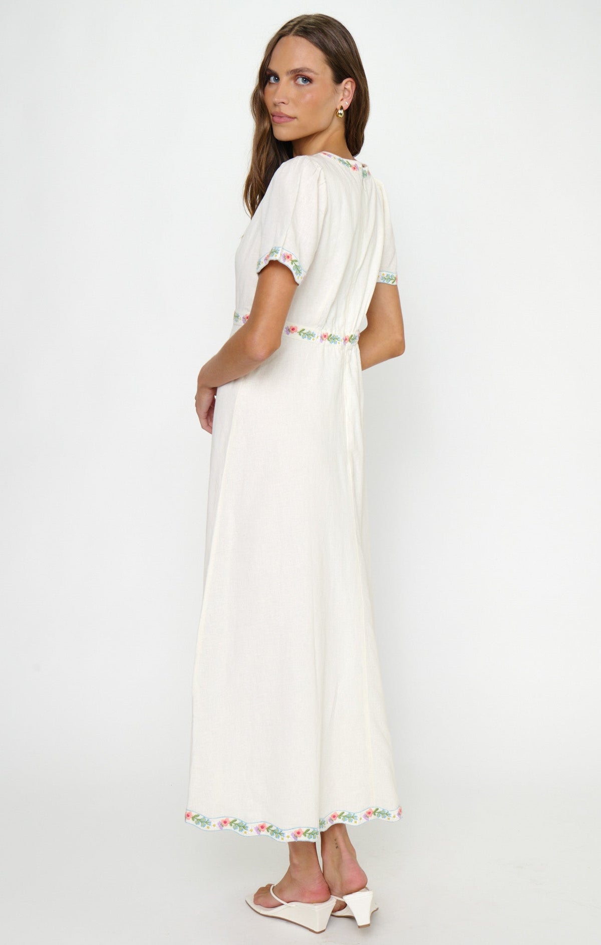 Thea Midi Dress ~ Wild Meadow Embroidery