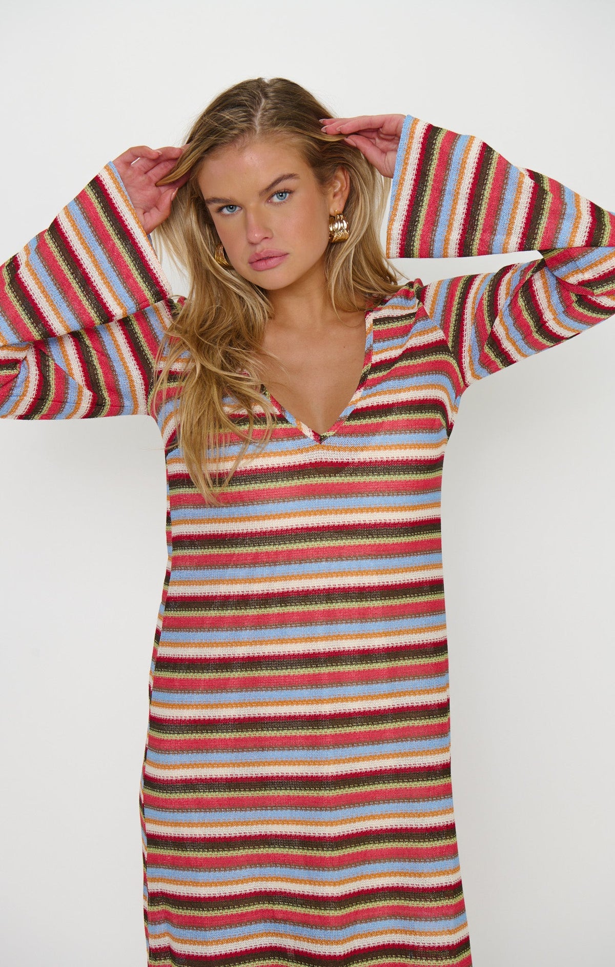Staycation Coverup ~ Sunkissed Stripe Knit