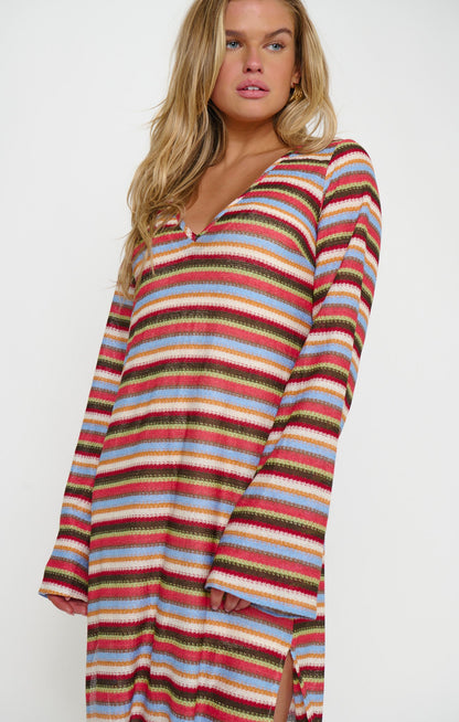 Staycation Coverup ~ Sunkissed Stripe Knit