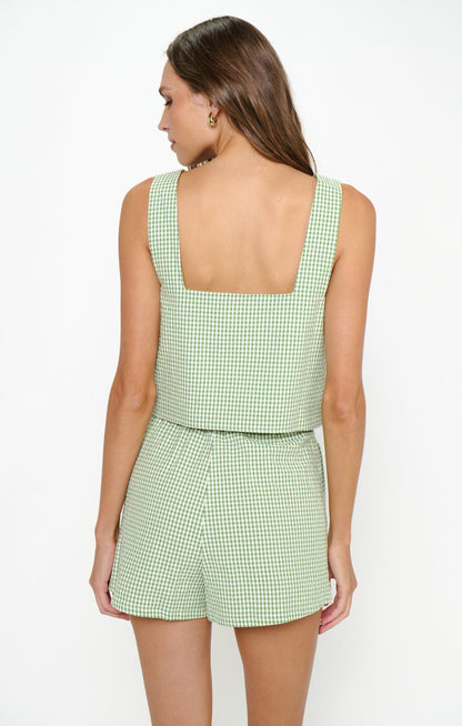 Maren Shorts ~ Field Green Gingham