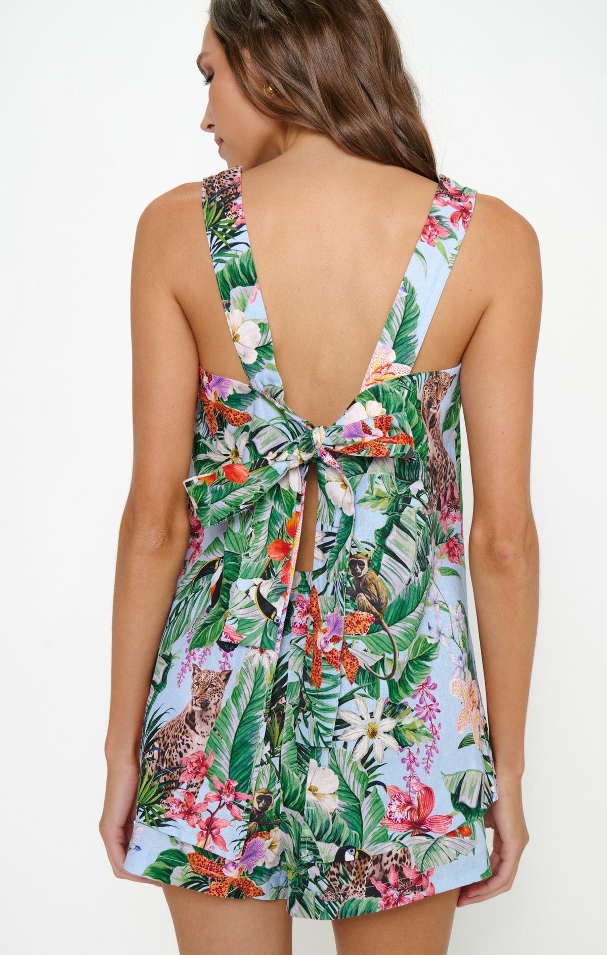 Taryn Top ~ Blue Jungle Mirage