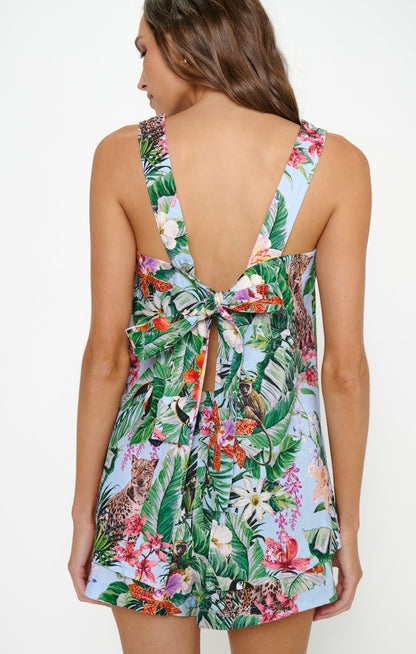 Taryn Top ~ Blue Jungle Mirage