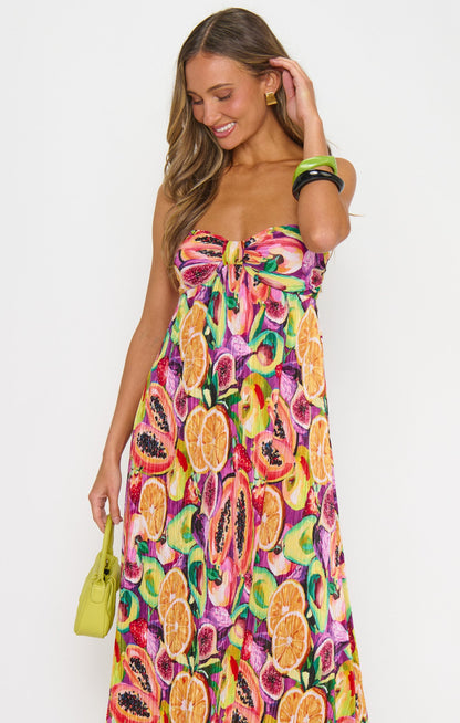 Kaya Maxi Dress ~ Fruit Slices
