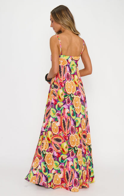 Kaya Maxi Dress ~ Fruit Slices