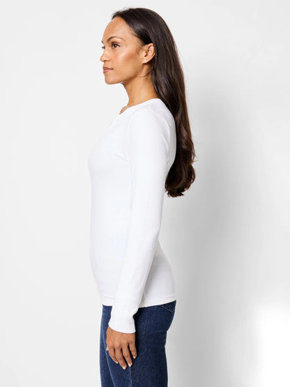 NZT Seamed Up Split Neck Rib Tee