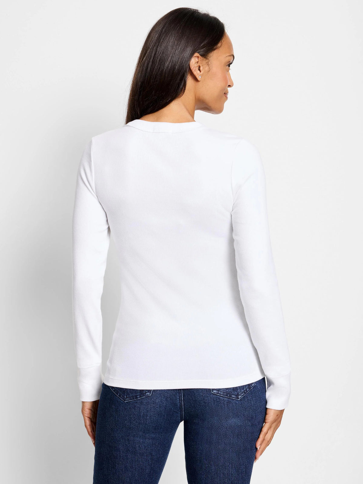 NZT Seamed Up Split Neck Rib Tee