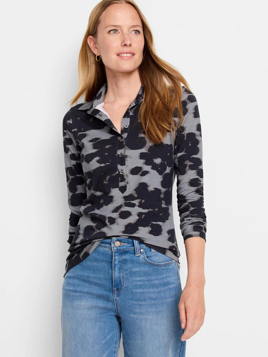 NZT Ink Dot Long Sleeve Polo Top