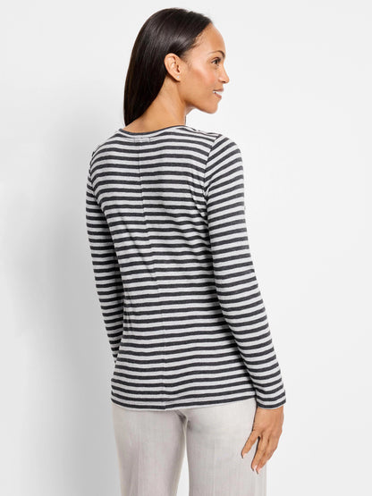 NZT Striped Bracelet Sleeve Boat Tee