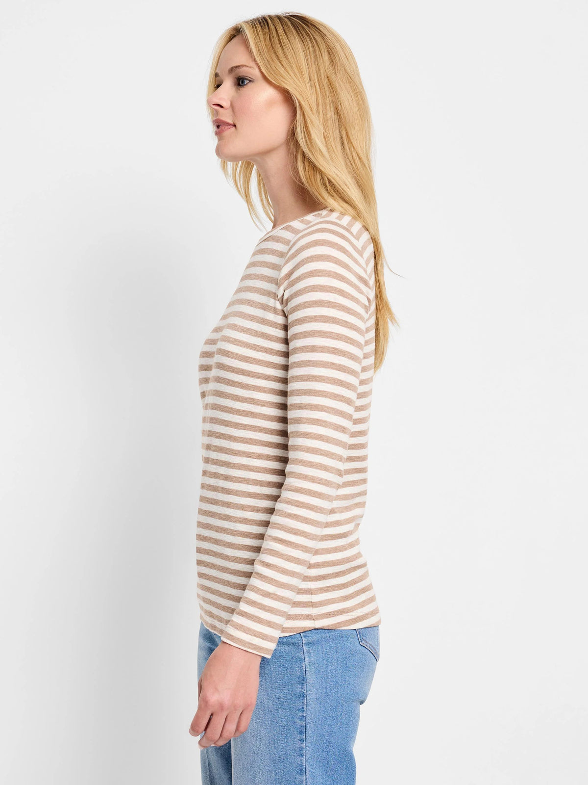 NZT Striped Bracelet Sleeve Boat Tee