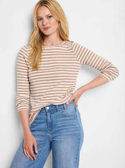 NZT Striped Bracelet Sleeve Boat Tee