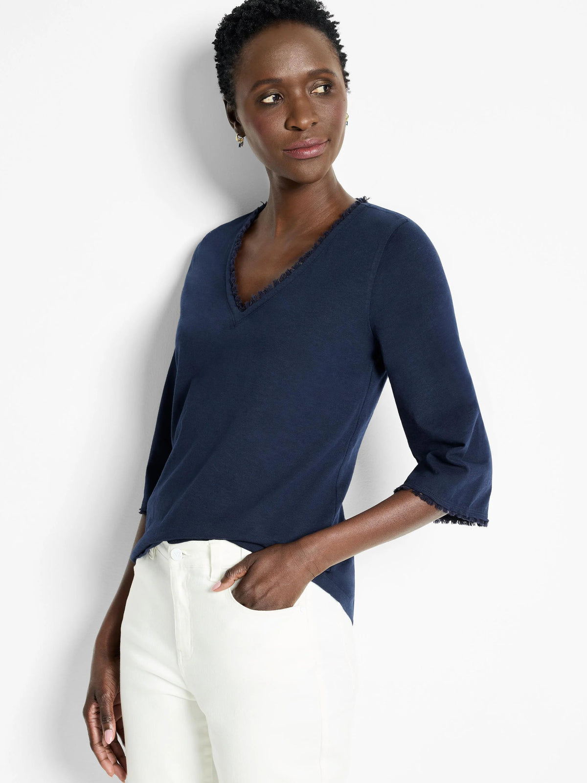 NZT 3/4 Sleeve Fringe Tee