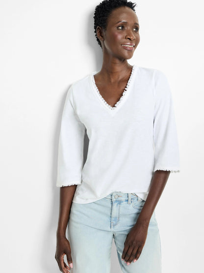NZT 3/4 Sleeve Fringe Tee