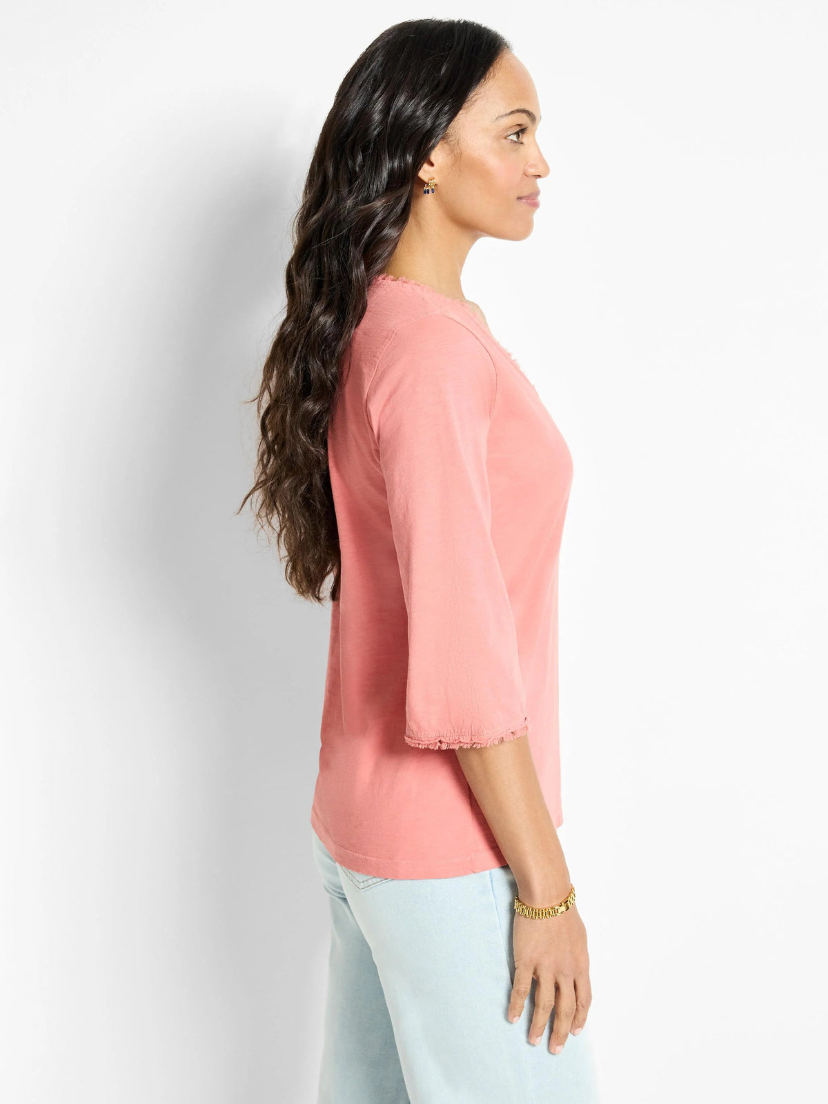 NZT 3/4 Sleeve Fringe Tee