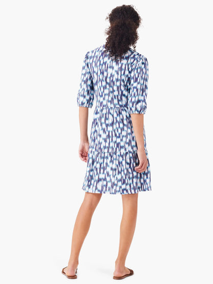 NZT Hazy Blues Elbow Sleeve V-Neck Dress