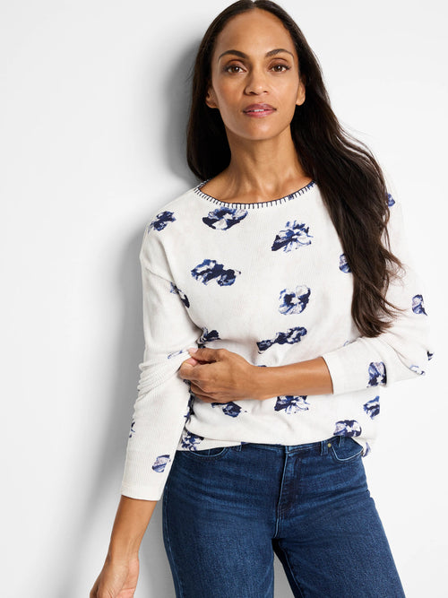 NZT Stamped Floral Waffle Tee