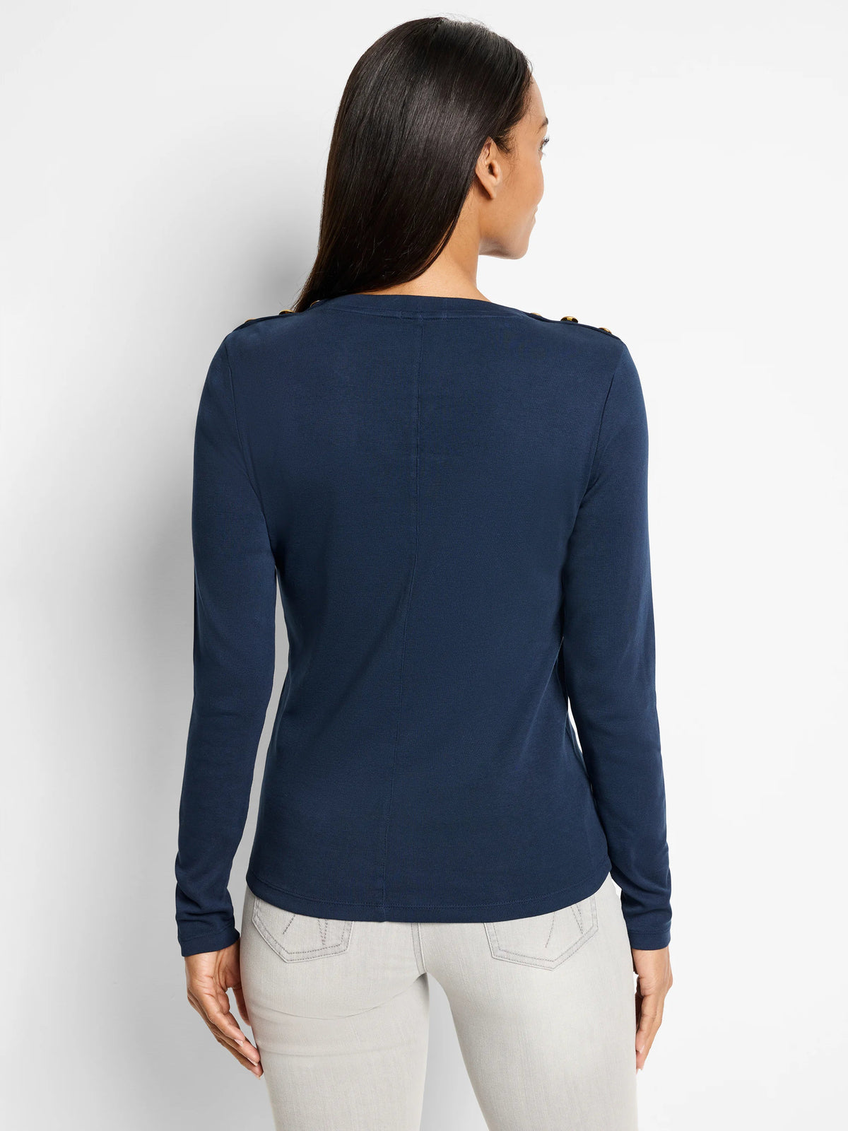 NZT Long Sleeve Button Shoulder Top