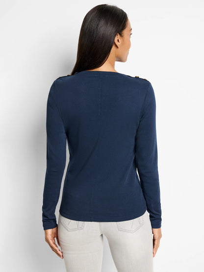 NZT Long Sleeve Button Shoulder Top