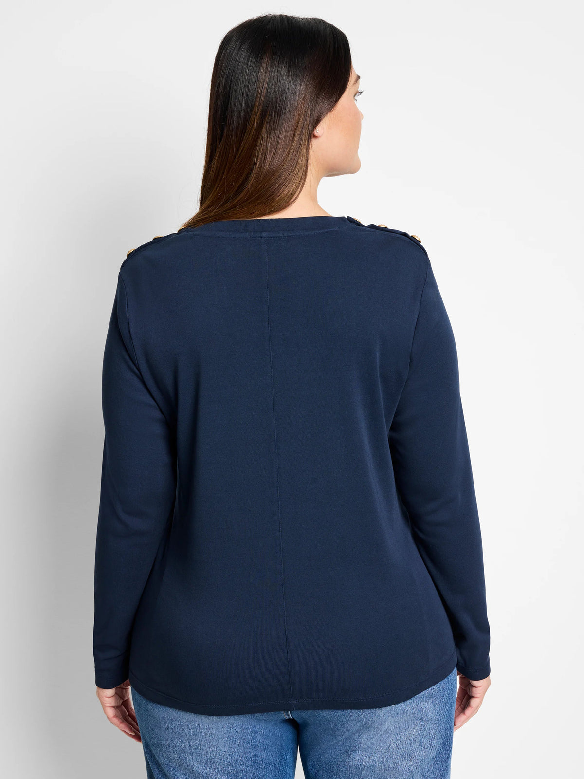 NZT Long Sleeve Button Shoulder Top