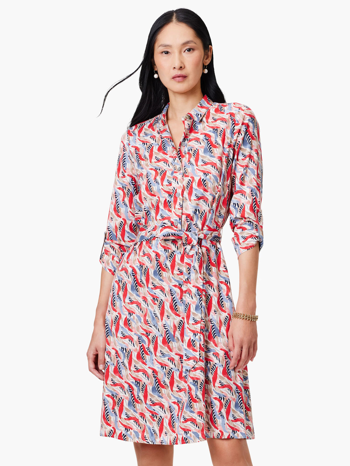 Coral Waves Live In Shirt Dress