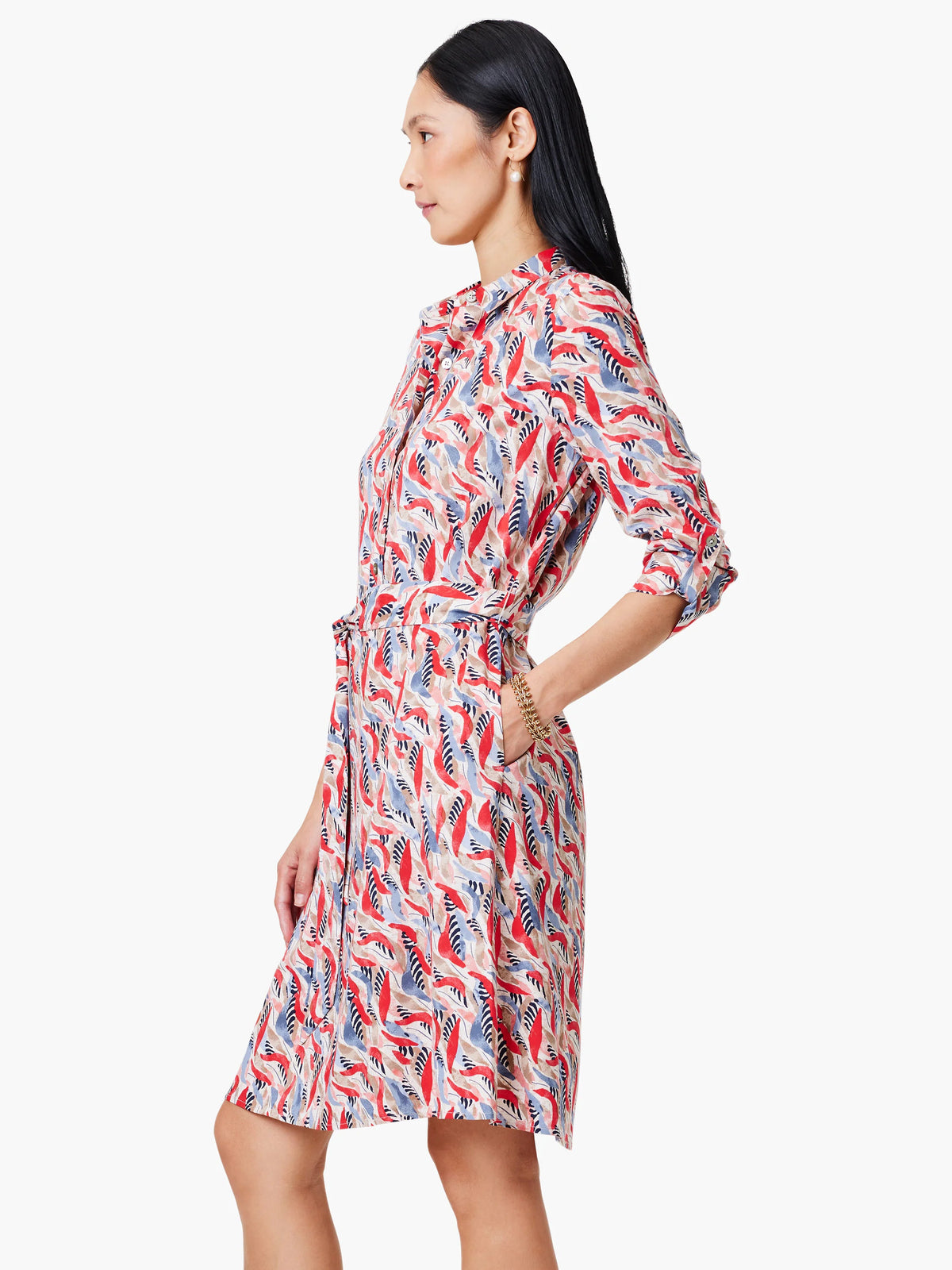 Coral Waves Live In Shirt Dress