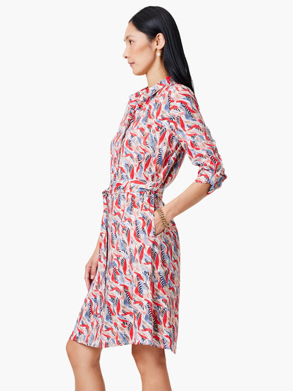 Coral Waves Live In Shirt Dress