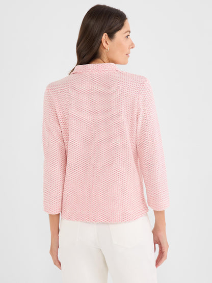 Textured Tuck Stitch Knit Polo