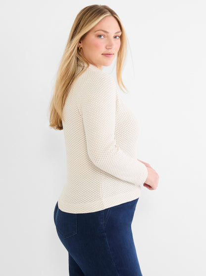 Textured Tuck Stitch Knit Polo