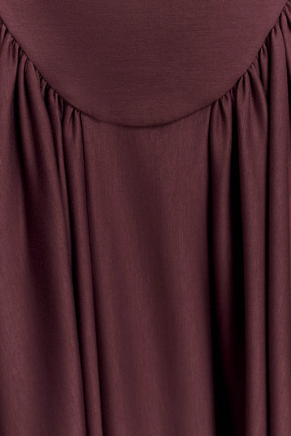 Angelina Scuba Halter Midi Dress Chocolate